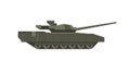 Heavy military tank with long cannon isolated illustration
