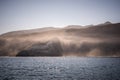 Heavy Mist Pours Off The Cliff Sides of Santa Cruz Island