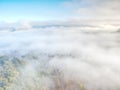 Heavy misty daybreak. Misty daybreak in a beautiful hills Royalty Free Stock Photo