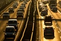 Cars going very slowly in a traffic jam during the morning rushhour Royalty Free Stock Photo