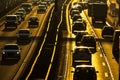 Cars going very slowly in a traffic jam during the morning rushhour Royalty Free Stock Photo