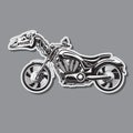 Heavy motorcycle with a mechanical horse skull. Vector image