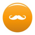 Heavy mustache icon vector orange