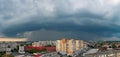 Heavy rain, big storm. Tornado shaped clouds