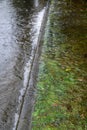 Heavy rain caused flooding over grass strip, curb, and road