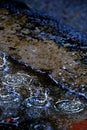 Heavy rain on the cement floor Royalty Free Stock Photo