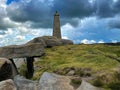 Cowling Pinnacle, with gorse and wild plants near, Cowling, Yorkshire, UK