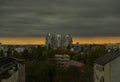 Heavy rain clouds over Zagreb city Royalty Free Stock Photo
