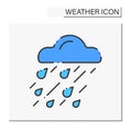 Heavy rain color icon