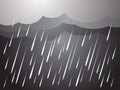 Heavy rain in dark sky, rainy season, clouds and storm, weather nature background, Flood natural disaster, vector illustration Royalty Free Stock Photo