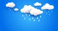 Heavy rain in dark sky, rainy season, clouds and storm, weather nature background, Flood natural disaster, vector illustration Royalty Free Stock Photo