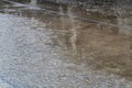 The Heavy rain drops on concrete floor Royalty Free Stock Photo