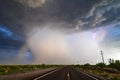 Heavy rain falls from a monsoon storm in Arizona Royalty Free Stock Photo