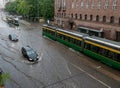 Heavy rain in Helsinki, Finland