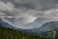 Heavy rain at Logan Pass, Glacier National Park Royalty Free Stock Photo