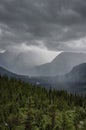 Heavy rain at Logan Pass, Glacier National Park Royalty Free Stock Photo