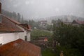 Heavy rain over village