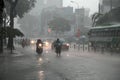 Heavy rain, rainy season at Ho Chi Minh city Royalty Free Stock Photo