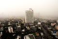 Heavy rain and stoom over tall building bangkok city Royalty Free Stock Photo