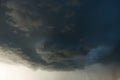 Heavy rain storm clouds, thunderstorm dramatic sky Royalty Free Stock Photo