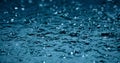 Heavy rain water drops on surface street Royalty Free Stock Photo