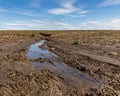 Heavy rains and storms have cause field flooding and soil erosion Royalty Free Stock Photo