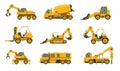 Heavy road equipment trucks, forklifts and tractors, excavation crane truck