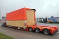 Heavy road transport. Oversize load. The truck during a break in travel Royalty Free Stock Photo