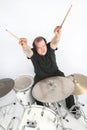 Heavy rock drummer Royalty Free Stock Photo