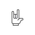 Heavy Rock hand gesture outline icon