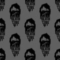 Heavy rock music seamless pattern vector vintage background with punk hard sound illustration Royalty Free Stock Photo