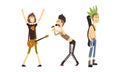 Heavy Rock Musicians, Funny Rock Stars Characters, Rock Band Performing on Festival Cartoon Style Vector Illustration Royalty Free Stock Photo