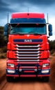 Heavy sas truck front side view concept Royalty Free Stock Photo