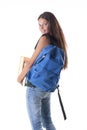 Heavy schoolbag! Royalty Free Stock Photo