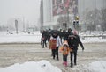 Heavy snow in Bucharest