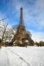 Heavy snowfall in Paris