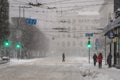 Heavy snowfall in Riga city