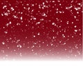 Lovely snowfall on red background