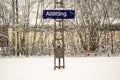 Heavy snowfalls on a winter morning at the train station