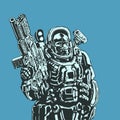 Heavy space marine. Vector illustration.