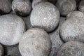 Heavy stone balls in an old building Royalty Free Stock Photo