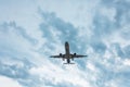 The heavy storm is approaching the airport in cloudy weather Royalty Free Stock Photo