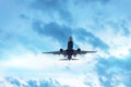 Heavy storm is approaching the airport in cloudy weather Royalty Free Stock Photo