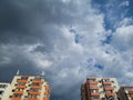 Heavy storm clouds above Bucharest Royalty Free Stock Photo