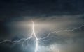 Heavy summer storm bringing thunder, lightnings and rain Royalty Free Stock Photo