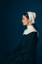 Medieval young woman as a nun Royalty Free Stock Photo