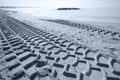 Heavy tire tracks in the sand Royalty Free Stock Photo