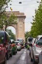 Heavy traffic in Bucharest, Romania Royalty Free Stock Photo
