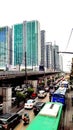 Heavy traffic of the busy metro. Location: Edsa, Philippines. Royalty Free Stock Photo