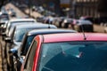 traffic on the Central city street during rush hour Royalty Free Stock Photo